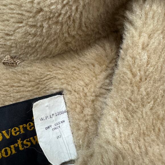 Vintage Sovereign Sportswear Jacket Men's Small Tan Fur Lined Bomber Army Flight - Picture 5 of 7
